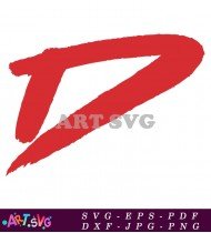 Red Brushstroke Abstract Letter D Font SVG