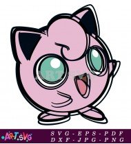 Pink Pokemon Jigglypuff Cute Character Art SVG