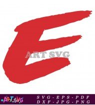 Red Brushstroke Abstract Letter E Font SVG