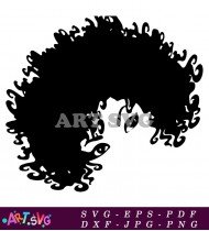 Curly Hair Woman Silhouette Artwork SVG