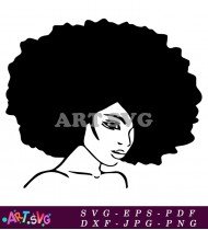 Black Girl Silhouette with Hair SVG