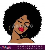 Black Woman with Afro Hair SVG 1