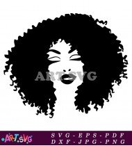 Black Woman Afro Hairstyle Smiling Portrait SVG