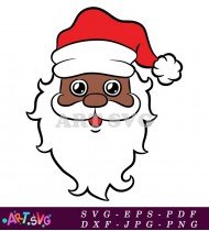 Black Santa Claus Illustration Christmas SVG