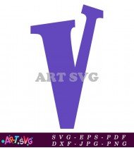 Purple Letter V in Bold Black Frame SVG