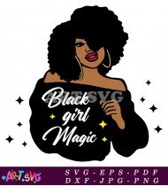 Black Girl Magic with Stars and Heart SVG