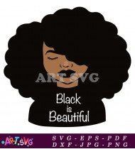 Black is Beautiful Afro Hairstyle Woman SVG 1