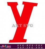 Red Letter Y in Bold Black Frame SVG