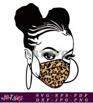 Woman With A Leopard Print Mask SVG