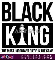 Black King Chess Piece With Crown Vector SVG