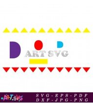 Yellow Red Blue Geometric Pattern Art SVG