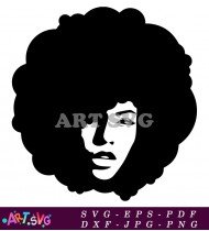 Black Woman Portrait Illustration Afro Natural Beauty SVG 1