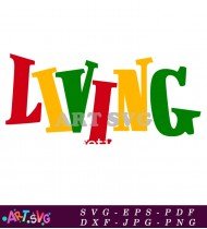 Colorful Living Word Design Vector SVG 2