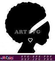 Black Woman Silhouette Elegant Hair Silhouette SVG 1