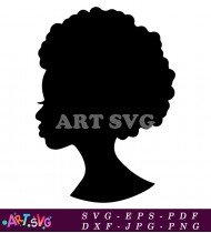 Silhouette Of Black Woman Hair Style SVG 1