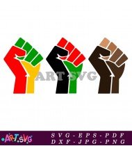 Raised Fist Yellow Red Green Black Power SVG 1