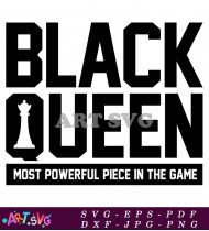 Black Queen Chess Piece Most Powerful SVG 1