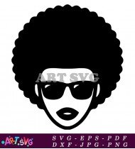 Black Woman Sunglasses Hair Style SVG 1