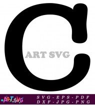 Letter C Bold Thick Font Illustration SVG 1