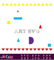 Simple Geometric Shapes Colorful Pattern Design SVG 2