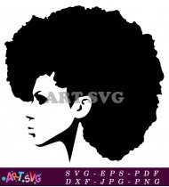 Black and White Silhouette Woman Hair SVG