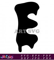 Black Number E Dripping Outline Vector SVG 1