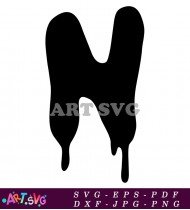 Dripping Black Letter N Font Design SVG