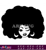 Black Woman Silhouette Dripping Hair SVG