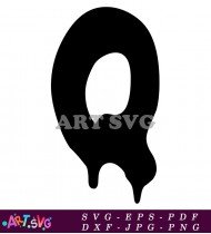 Black Dripping Letter Q Font Design SVG