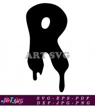 Dripping Black Letter R Font Design SVG