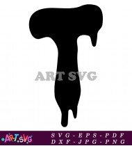 Black Dripping Letter T Font Design SVG