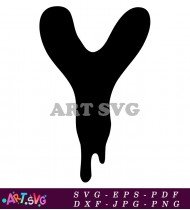 Dripping Letter Y Ink Black Font Design SVG 1