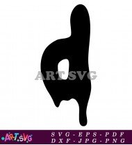 Dripping Letter D Ink Black Font Design SVG 1