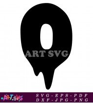 Dripping Black Letter O Silhouette Image SVG