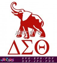 Red Elephant Silhouette Delta Sigma Theta Sorority SVG