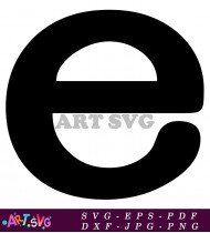 Black Letter E Design For Minimalist Branding SVG