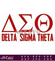 Delta Sigma Theta Sorority Symbol Red Design SVG