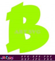 Bold Green B With Black Outline SVG