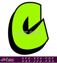 Green Letter C Bold Black Outline SVG 2