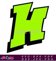 Graffiti H Letter With Black Outline SVG