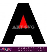 Bold Black Letter A With Red Triangle SVG