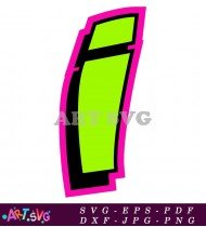 Neon Green Graffiti Letter I In Outline SVG