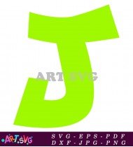 Graffiti Letter J With Bold Black Outline SVG