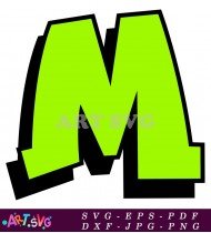 Graffiti Green Letter M In Bold Style Design SVG