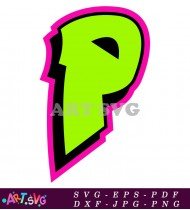 Black And Green Graffiti Letter P Design SVG