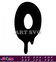 Dripping Black Graffiti Letter O Design SVG