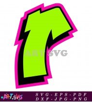 Green Graffiti Letter R with Pink Outline SVG