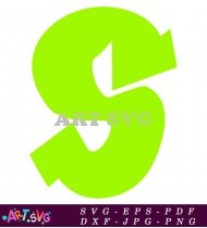 Green Graffiti Letter S with White Background SVG