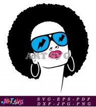 Woman Wearing Sunglasses With Afro Hair SVG