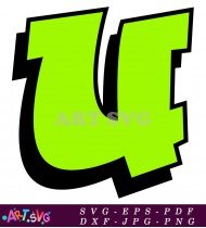 Black Graffiti Letter U with White Background SVG